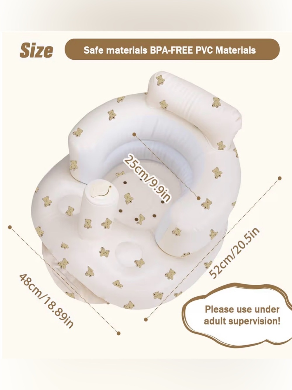 Baby Inflatable Chair Bear Pattern - Picture 2 of 3